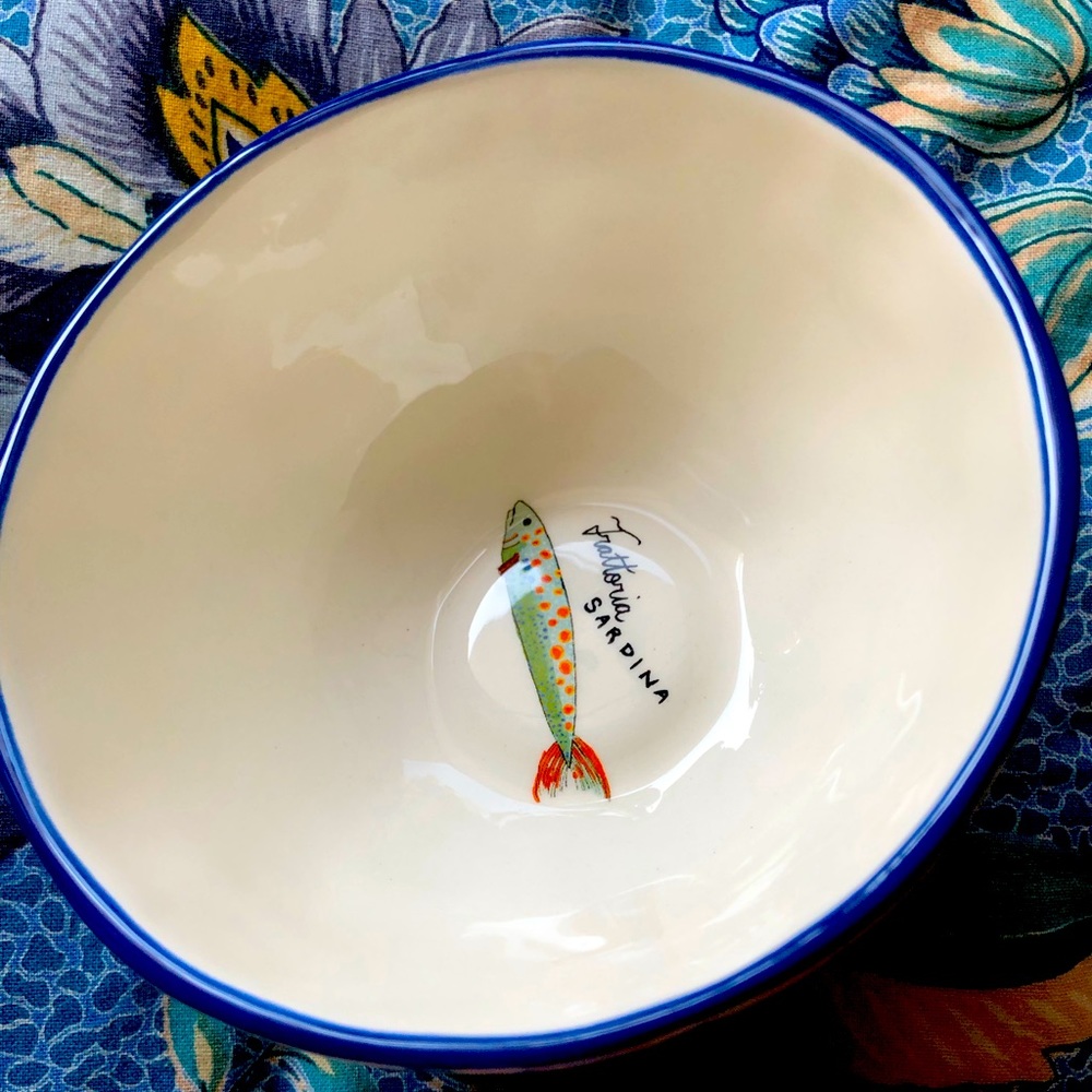 4 Anthropologie mugs Trattoria Sardina Collection